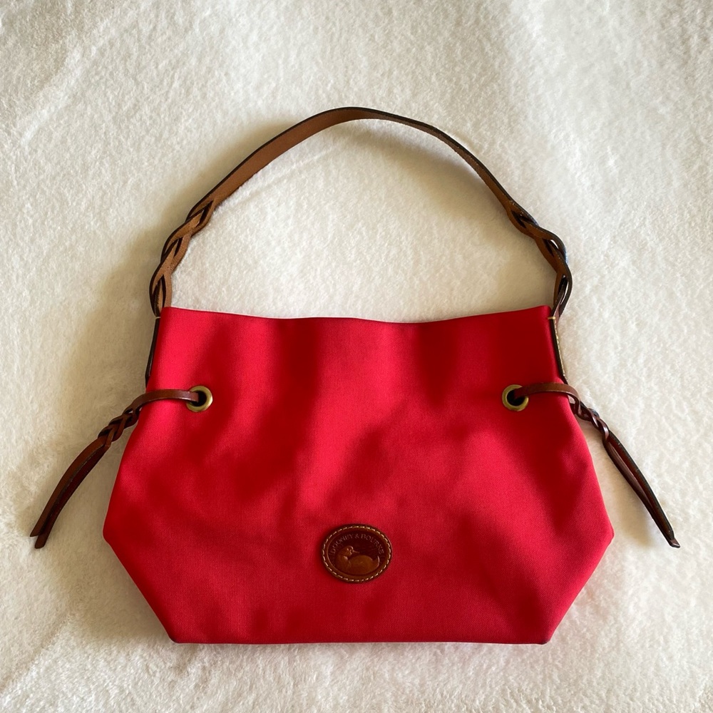 Dooney and Bourke red nylon shopper | bag | purse | leather
